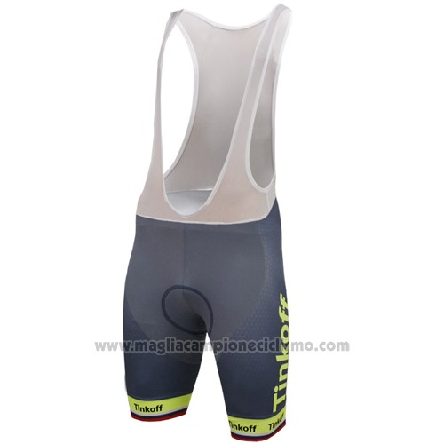 2016 Abbigliamento Ciclismo Russia Giallo e Grigio Manica Corta e Salopette