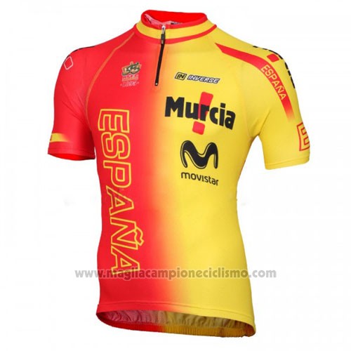 2016 Abbigliamento Ciclismo Spagna Giallo e Rosso Manica Corta e Salopette