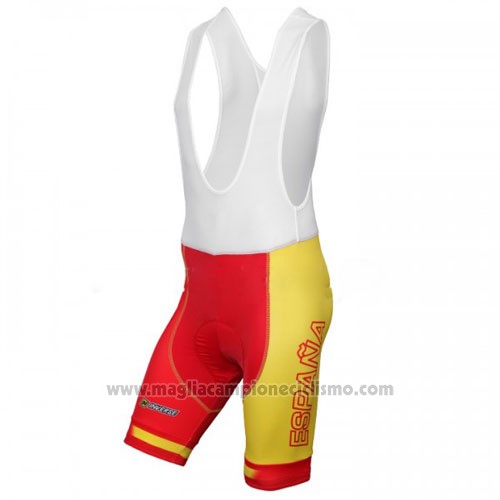 2016 Abbigliamento Ciclismo Spagna Giallo e Rosso Manica Corta e Salopette