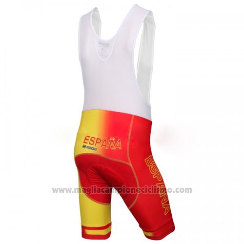 2016 Abbigliamento Ciclismo Spagna Giallo e Rosso Manica Corta e Salopette
