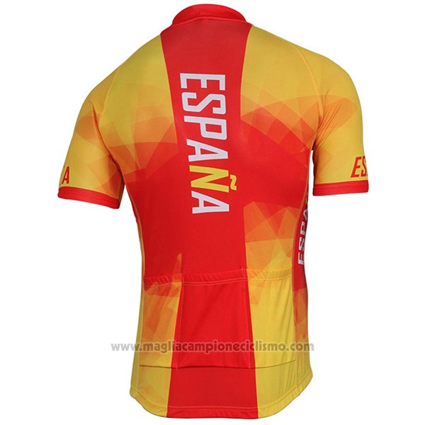 2017 Abbigliamento Ciclismo Spagna Giallo e Rosso Manica Corta e Salopette