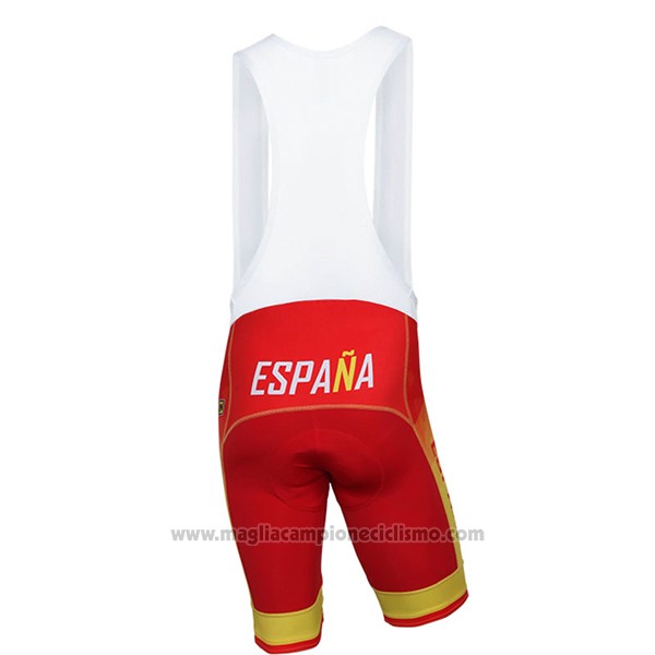 2017 Abbigliamento Ciclismo Spagna Giallo e Rosso Manica Corta e Salopette