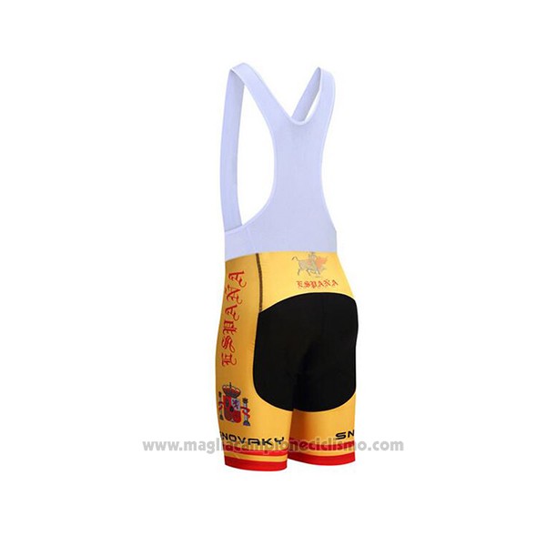 2017 Abbigliamento Ciclismo Spagna Rosso e Giallo Manica Corta e Salopette
