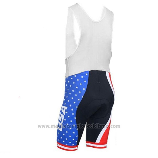 2018 Abbigliamento Ciclismo USA Blu e Rosso Manica Corta e Salopette