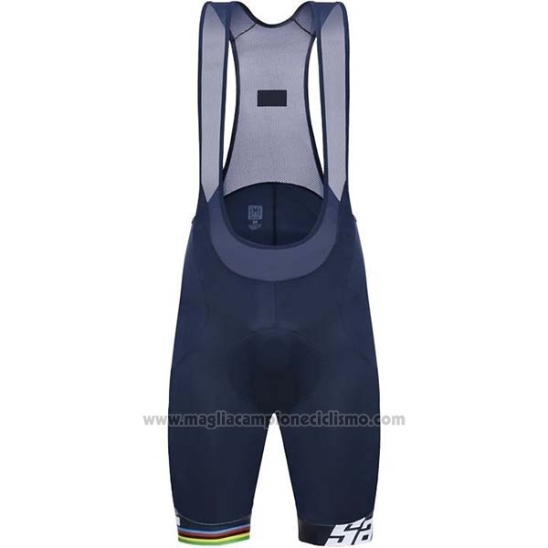 2019 Abbigliamento Ciclismo USA Bianco Spento Blu Manica Corta e Salopette