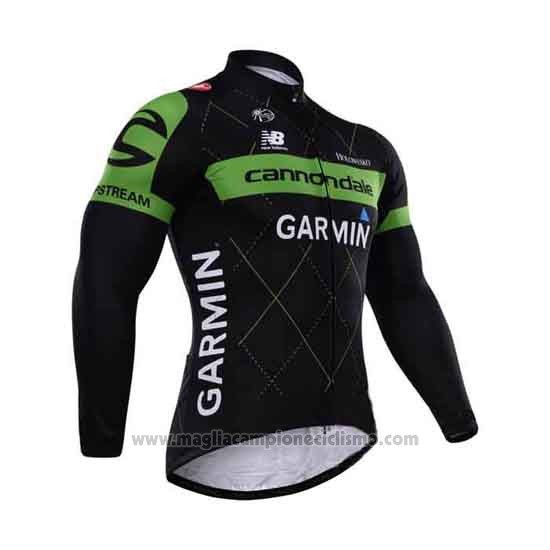 2015 Abbigliamento Ciclismo Cannondale Verde e Nero Manica Lunga e Salopette