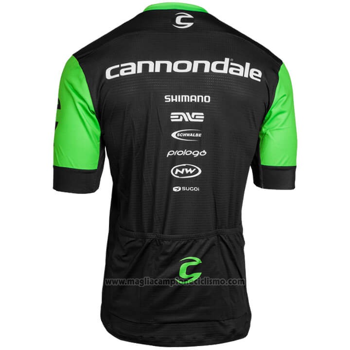 2018 Abbigliamento Ciclismo Cannondale Factory Rancing Verde e Nero Manica  Corta e Salopette