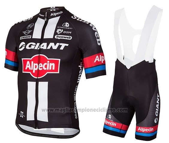 2016 Abbigliamento Ciclismo Giant Alpecin Nero E Rosso Manica