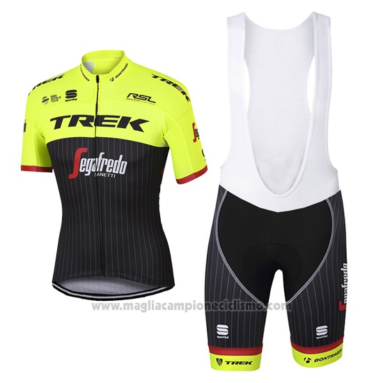 2018 Abbigliamento Ciclismo Trek Segafredo Rosso Manica Lunga e Salopette