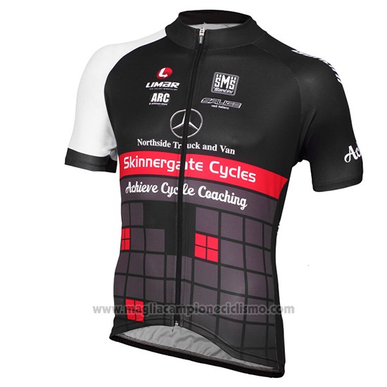 2015 Abbigliamento Ciclismo Achieve Nero Manica Corta e Salopette
