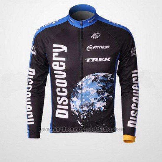 2007 Abbigliamento Ciclismo Trek Nero e Blu Manica Lunga e Salopette Pantaloni