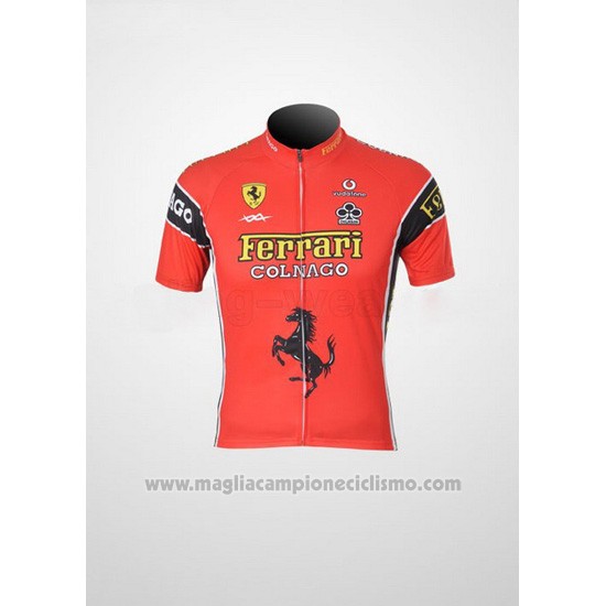 2010 Abbigliamento Ciclismo Ferrari Nero e Rosso Manica Corta e Salopette