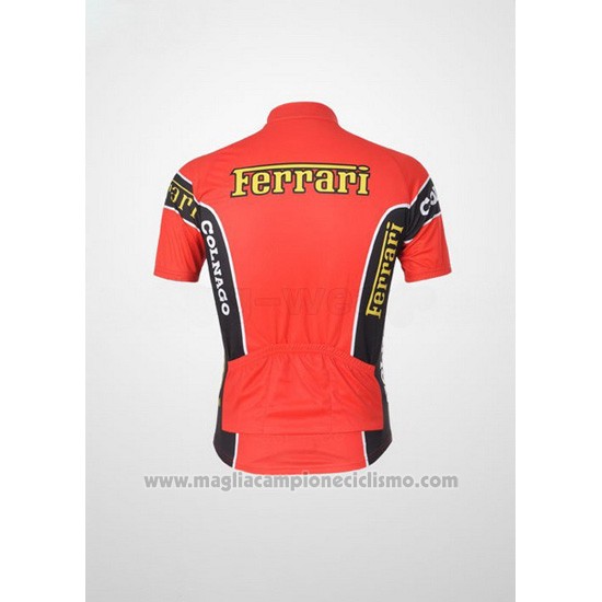 2010 Abbigliamento Ciclismo Ferrari Nero e Rosso Manica Corta e Salopette