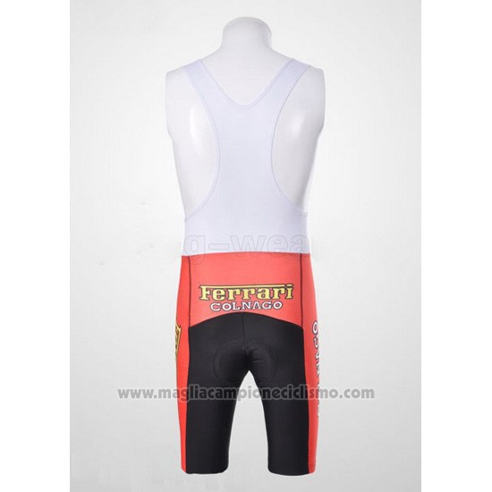 2010 Abbigliamento Ciclismo Ferrari Nero e Rosso Manica Corta e Salopette