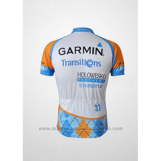 2010 Abbigliamento Ciclismo Garmin Transtions Celeste Manica Corta e Salopette