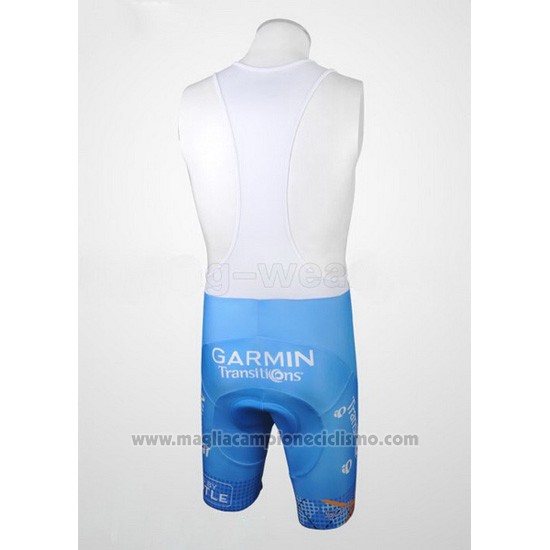 2010 Abbigliamento Ciclismo Garmin Transtions Celeste Manica Corta e Salopette