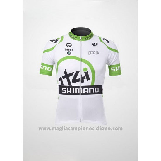 2012 Abbigliamento Ciclismo 1t4i Bianco e Verde Manica Corta e Salopette