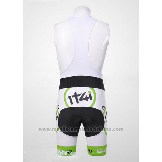 2012 Abbigliamento Ciclismo 1t4i Bianco e Verde Manica Corta e Salopette