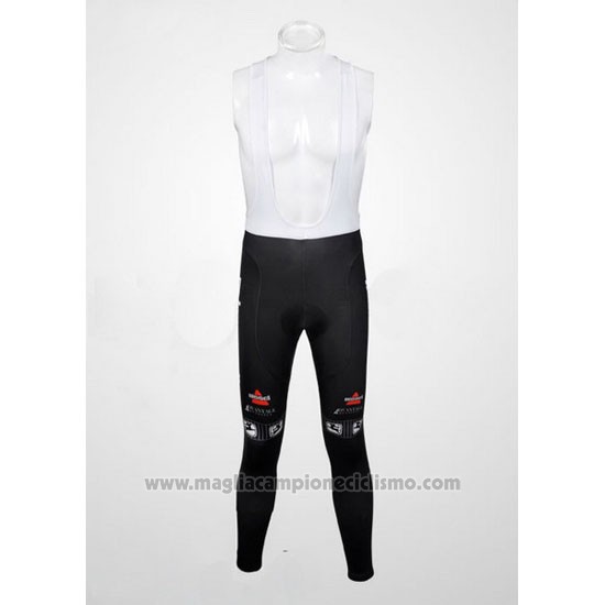 2012 Abbigliamento Ciclismo Bissell Bianco e Rosso Manica Lunga e Salopette