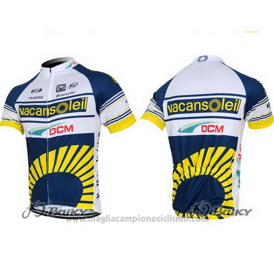 2012 Abbigliamento Ciclismo Vacansoleil Giallo e Blu Manica Corta e Salopette