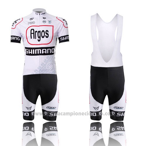2013 Abbigliamento Ciclismo Argos Nero e Bianco Manica Corta e Salopette