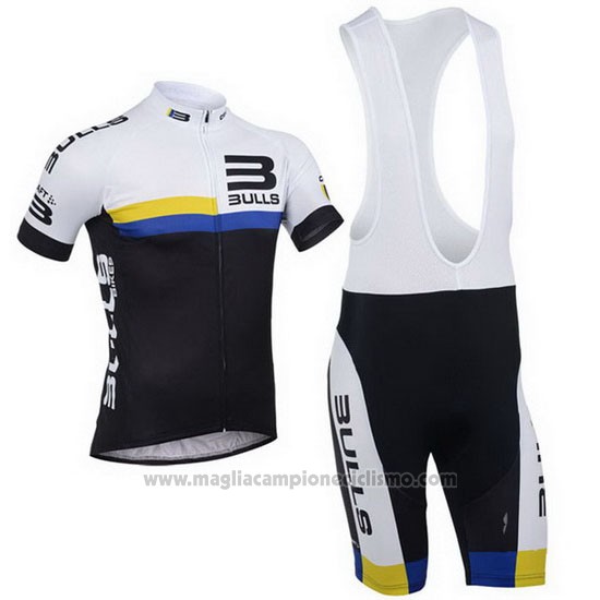 2013 Abbigliamento Ciclismo Bulls Nero e Bianco Manica Corta e Manica Corta e Salopette