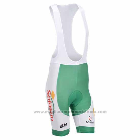 2013 Abbigliamento Ciclismo Sojasun Bianco e Verde Manica Corta e Salopette