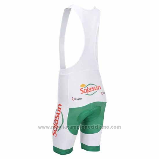 2013 Abbigliamento Ciclismo Sojasun Bianco e Verde Manica Corta e Salopette