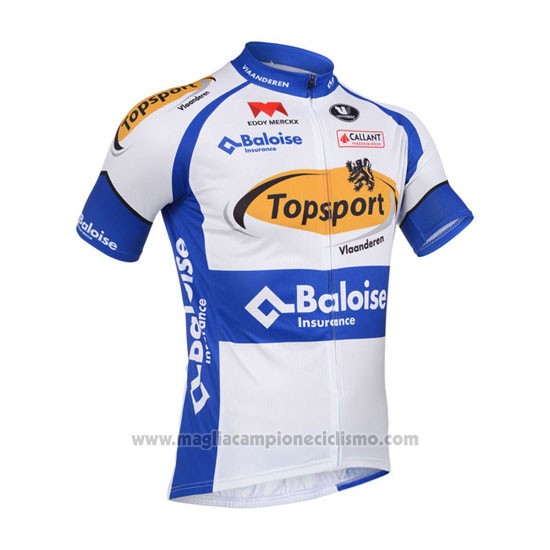 2013 Abbigliamento Ciclismo Topsport Bianco e Celeste Manica Corta e Salopette