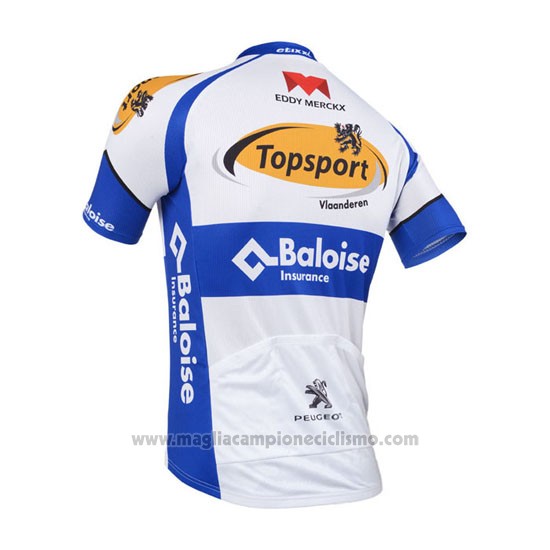 2013 Abbigliamento Ciclismo Topsport Bianco e Celeste Manica Corta e Salopette