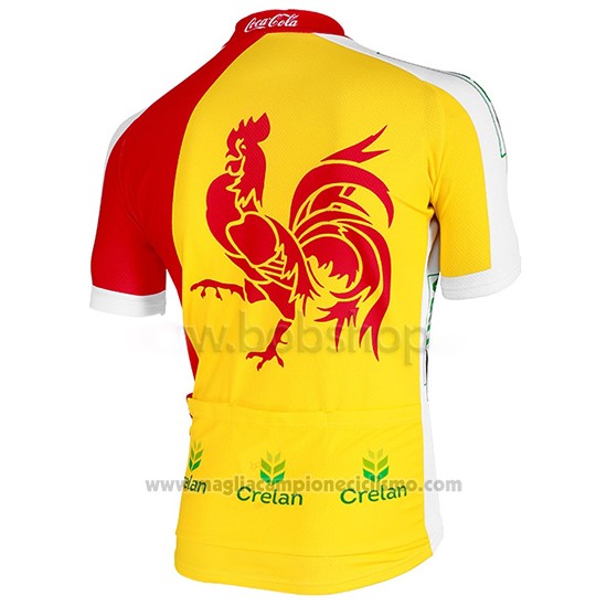 2013 Abbigliamento Ciclismo Wallonie Bruxelles Giallo e Rosso Manica Corta e Salopette