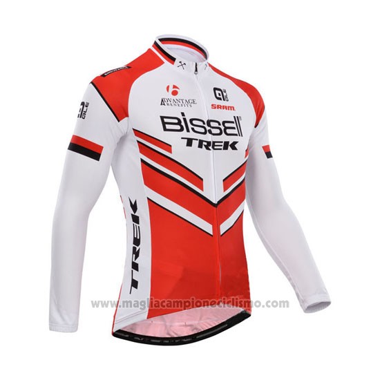 2014 Abbigliamento Ciclismo Bissell Bianco e Rosso Manica Lunga e Salopette