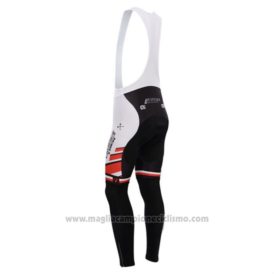 2014 Abbigliamento Ciclismo Bissell Bianco e Rosso Manica Lunga e Salopette