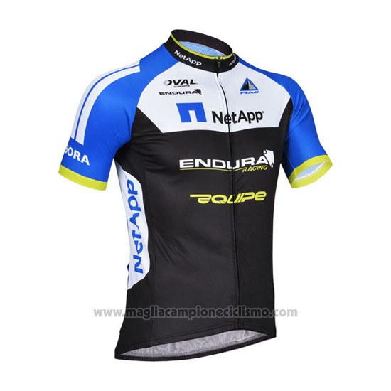 2014 Abbigliamento Ciclismo Netapp Nero e Blu Manica Corta e Salopette