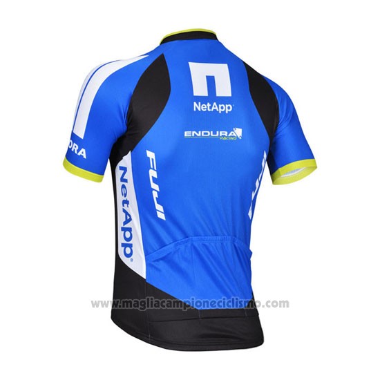 2014 Abbigliamento Ciclismo Netapp Nero e Blu Manica Corta e Salopette