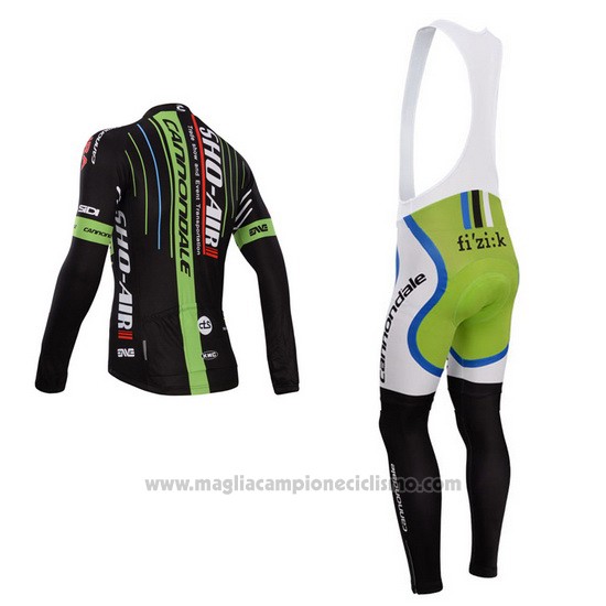 2014 Abbigliamento Ciclismo Sho Air Cannondale Nero Manica Lunga e Salopette