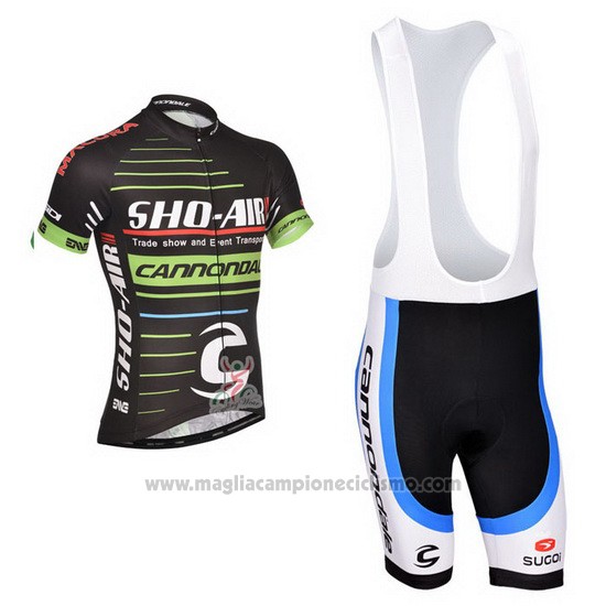 2014 Abbigliamento Ciclismo Sho Air Cannondale Nero e Verde Manica Corta e Salopette