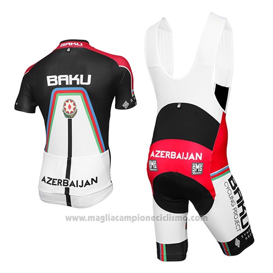 2015 Abbigliamento Ciclismo Baku Nero e Bianco Manica Corta e Salopette