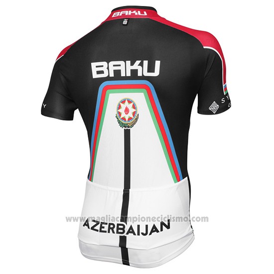 2015 Abbigliamento Ciclismo Baku Nero e Bianco Manica Corta e Salopette
