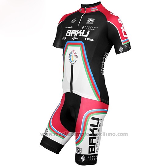 2015 Abbigliamento Ciclismo Baku Nero e Bianco Manica Corta e Salopette