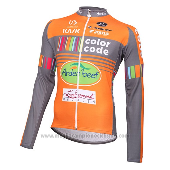 2015 Abbigliamento Ciclismo Color Code Ml Arancione Manica Lunga e Salopette