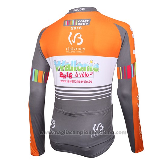2015 Abbigliamento Ciclismo Color Code Ml Arancione Manica Lunga e Salopette