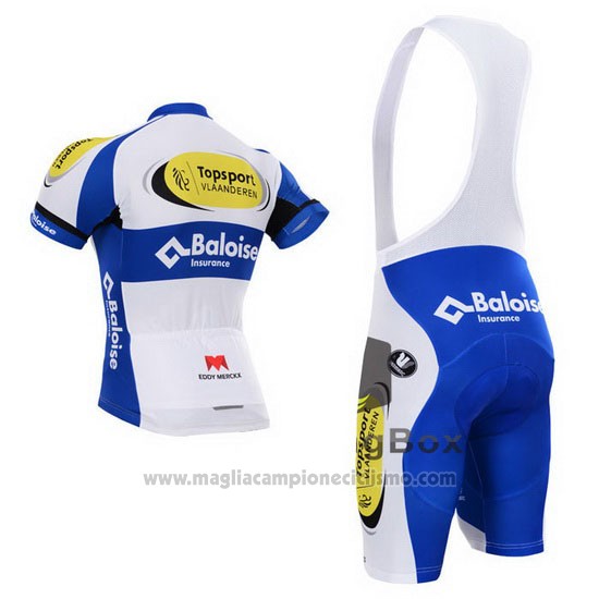 2015 Abbigliamento Ciclismo Topsport Bianco e Celeste Manica Corta e Salopette