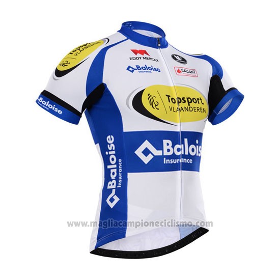 2015 Abbigliamento Ciclismo Topsport Bianco e Celeste Manica Corta e Salopette