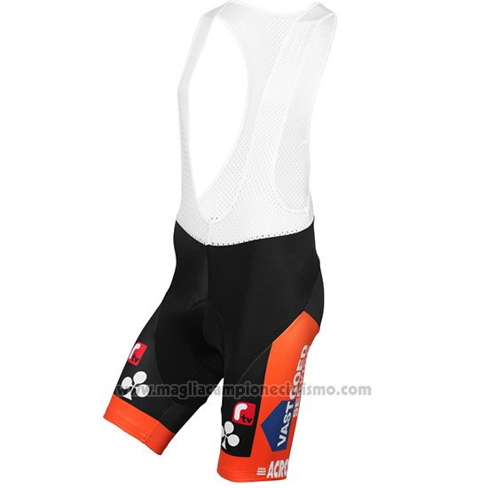 2015 Abbigliamento Ciclismo Vastgoedservice Golden Palace Nero e Arancione Manica Corta e Salopette