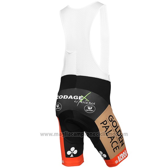 2015 Abbigliamento Ciclismo Vastgoedservice Golden Palace Nero e Arancione Manica Corta e Salopette
