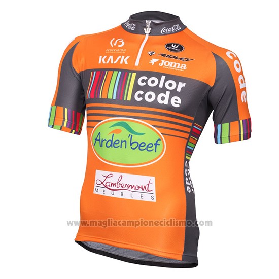 2016 Abbigliamento Ciclismo Color Code Arancione Manica Corta e Salopette