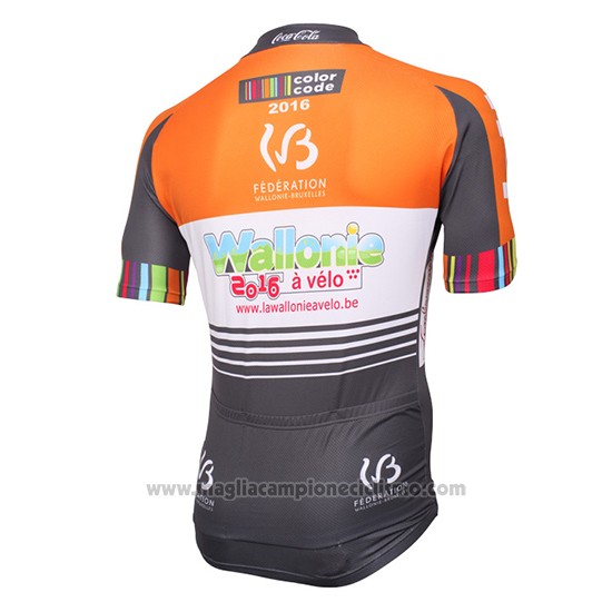 2016 Abbigliamento Ciclismo Color Code Arancione Manica Corta e Salopette