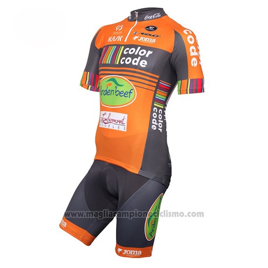 2016 Abbigliamento Ciclismo Color Code Arancione Manica Corta e Salopette