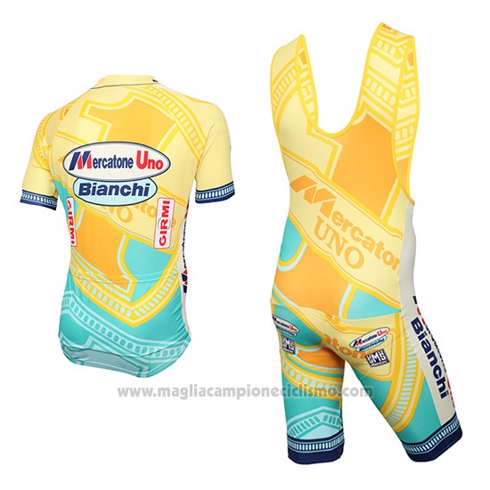 2016 Abbigliamento Ciclismo Mercatone Uno Giallo Manica Corta e Salopette